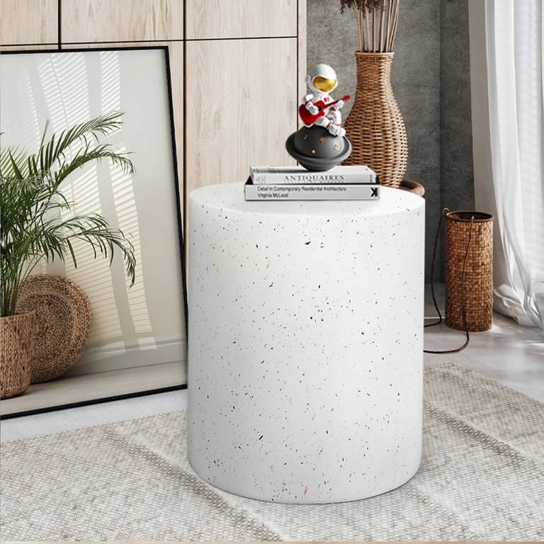 levede side table terrazzo round end