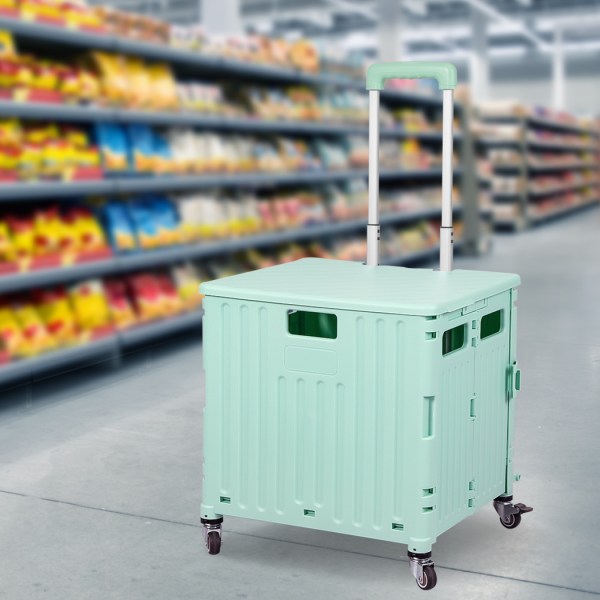 folding shopping trolley cart portable green folding shopping trolley cart portable green