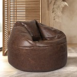 marlow bean bag chair cover pu couch brown
