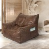 marlow bean bag chair cover pu indoor dark brown