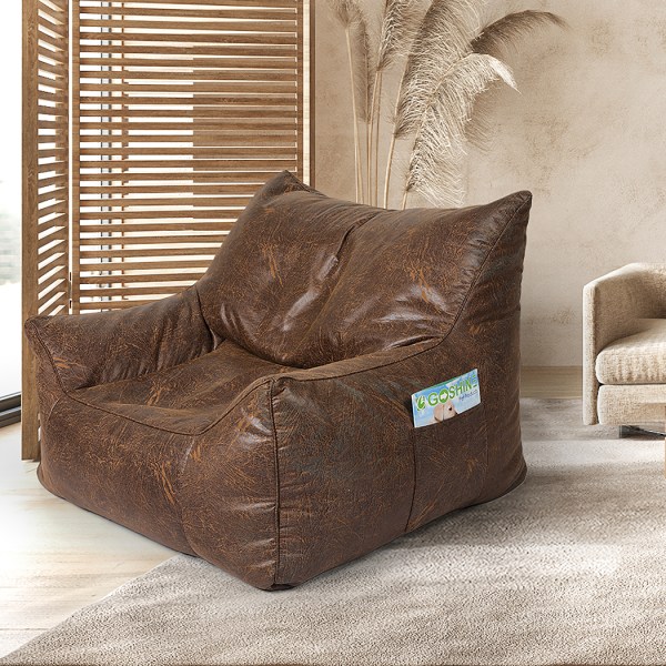 marlow bean bag chair cover pu indoor dark brown