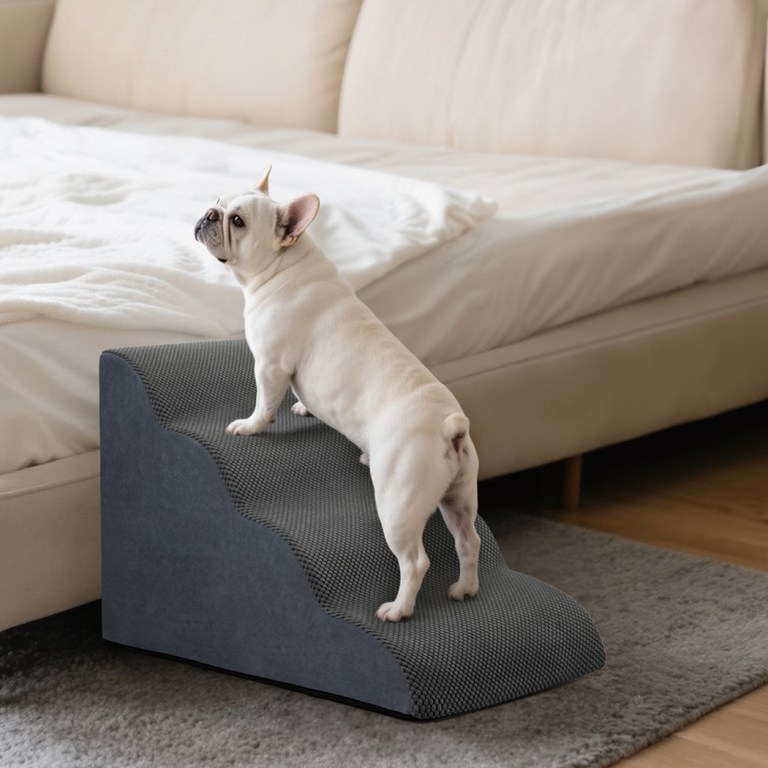pawz 4 steps pet stairs dog ramp high density foam grey pawz 4 steps pet stairs dog ramp high density foam grey