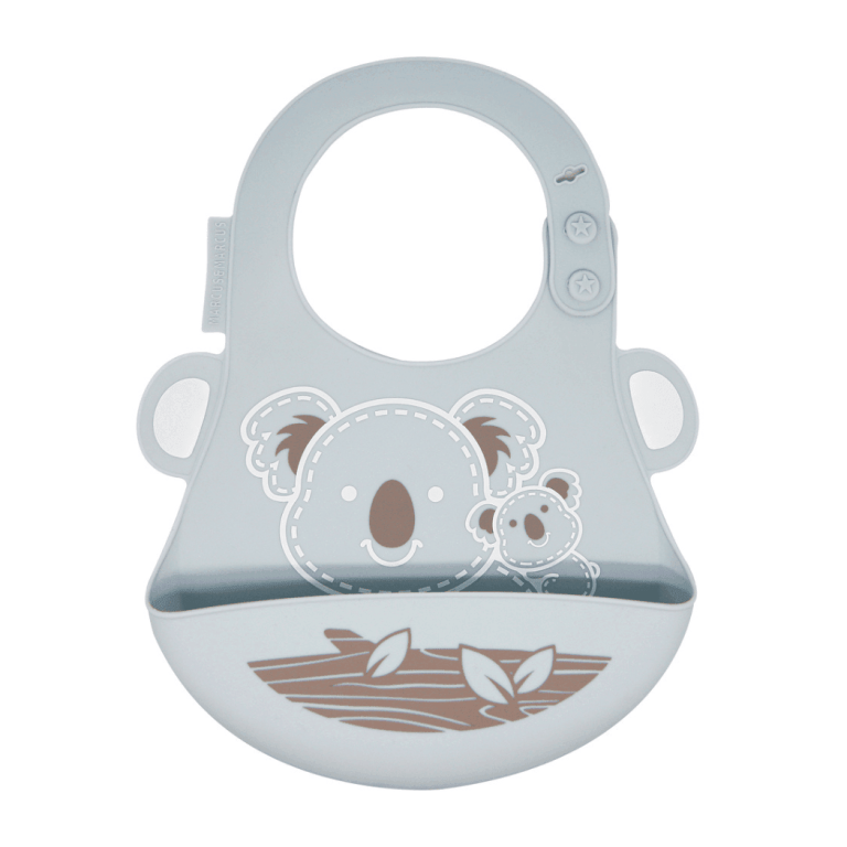 marcus & marcus baby bib koala grey (limited edition)