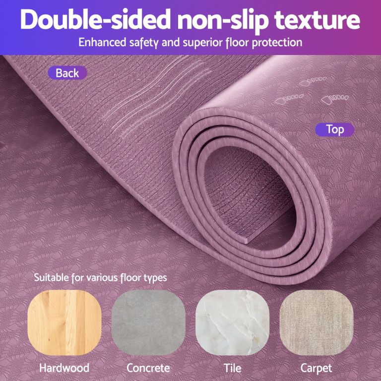 everfit exercise equipment mat 1.8m treadmill floor rug home gym fitness purple