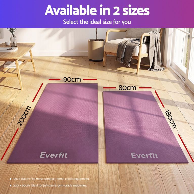 everfit exercise equipment mat 1.8m treadmill floor rug home gym fitness purple
