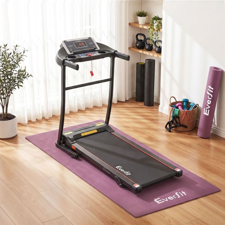 everfit exercise equipment mat 1.8m treadmill floor rug home gym fitness purple