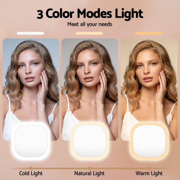 embellir led compact mirror lighted travel makeup mirror pocket sized 1x 10x magnification square white embellir led compact mirror lighted travel makeup mirror pocket sized 1x 10x magnification square white