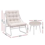 gardeon 3pc outdoor bistro set patio furniture table and chairs steel dining chair khaki gardeon 3pc outdoor bistro set patio furniture table and chairs steel dining chair khaki