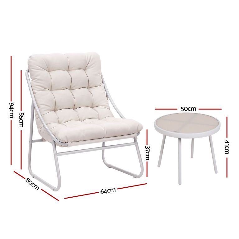 gardeon 3pc outdoor bistro set patio furniture table and chairs steel dining chair khaki gardeon 3pc outdoor bistro set patio furniture table and chairs steel dining chair khaki