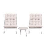 gardeon 3pc outdoor bistro set patio furniture table and chairs steel dining chair khaki gardeon 3pc outdoor bistro set patio furniture table and chairs steel dining chair khaki