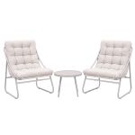 gardeon 3pc outdoor bistro set patio furniture table and chairs steel dining chair khaki gardeon 3pc outdoor bistro set patio furniture table and chairs steel dining chair khaki