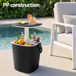 gardeon 2 in 1 outdoor bar table portable wine cooler 15l ice bucket tong black gardeon 2 in 1 outdoor bar table portable wine cooler 15l ice bucket tong black
