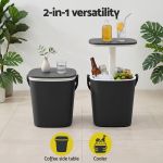 gardeon 2 in 1 outdoor bar table portable wine cooler 15l ice bucket tong black gardeon 2 in 1 outdoor bar table portable wine cooler 15l ice bucket tong black