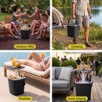 gardeon 2 in 1 outdoor bar table portable wine cooler 15l ice bucket tong black gardeon 2 in 1 outdoor bar table portable wine cooler 15l ice bucket tong black