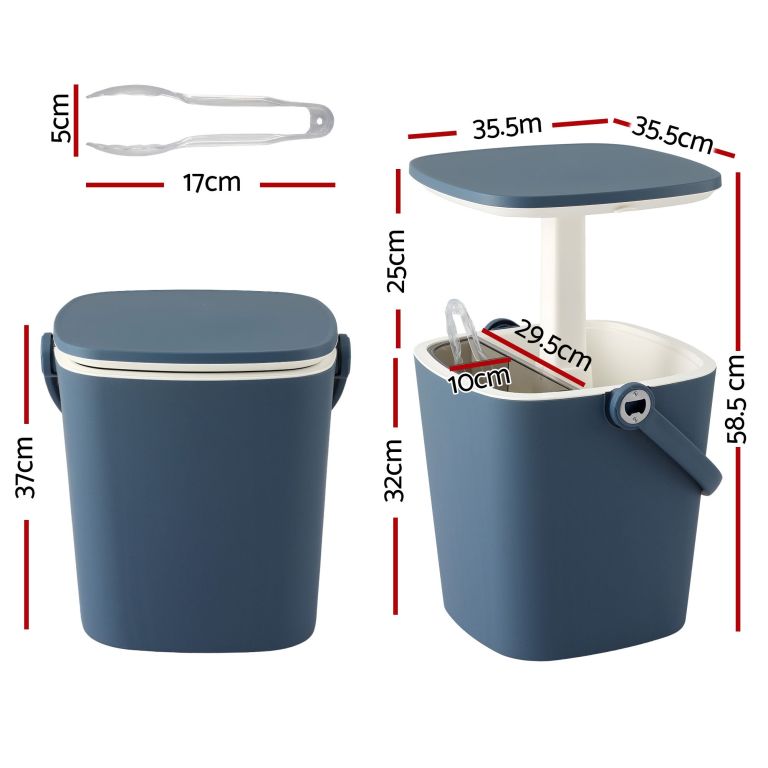 gardeon 2 in 1 outdoor bar table portable ice bucket cooler 15l tong blue gardeon 2 in 1 outdoor bar table portable ice bucket cooler 15l tong blue