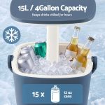 gardeon 2 in 1 outdoor bar table portable ice bucket cooler 15l tong blue gardeon 2 in 1 outdoor bar table portable ice bucket cooler 15l tong blue
