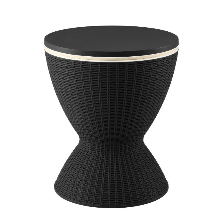 gardeon outdoor bar table portable ice bucket cooler 30l adjustable top black