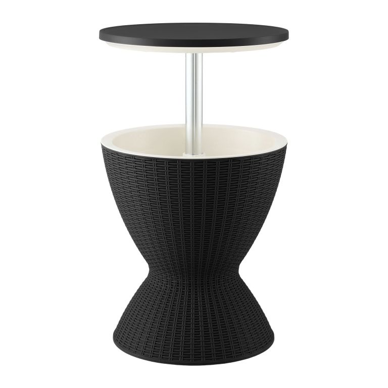 gardeon outdoor bar table portable ice bucket cooler 30l adjustable top black