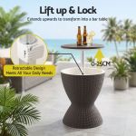 gardeon outdoor bar table portable ice bucket cooler 30l adjustable top brown gardeon outdoor bar table portable ice bucket cooler 30l adjustable top brown
