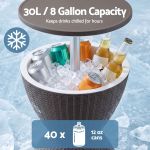 gardeon outdoor bar table portable ice bucket cooler 30l adjustable top brown gardeon outdoor bar table portable ice bucket cooler 30l adjustable top brown