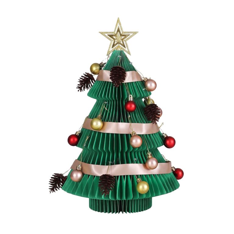 jingle jollys paper christmas tree 47cm w/ star topper xmas decor tabletop green diy ornament set jingle jollys paper christmas tree 47cm w/ star topper xmas decor tabletop green diy ornament set