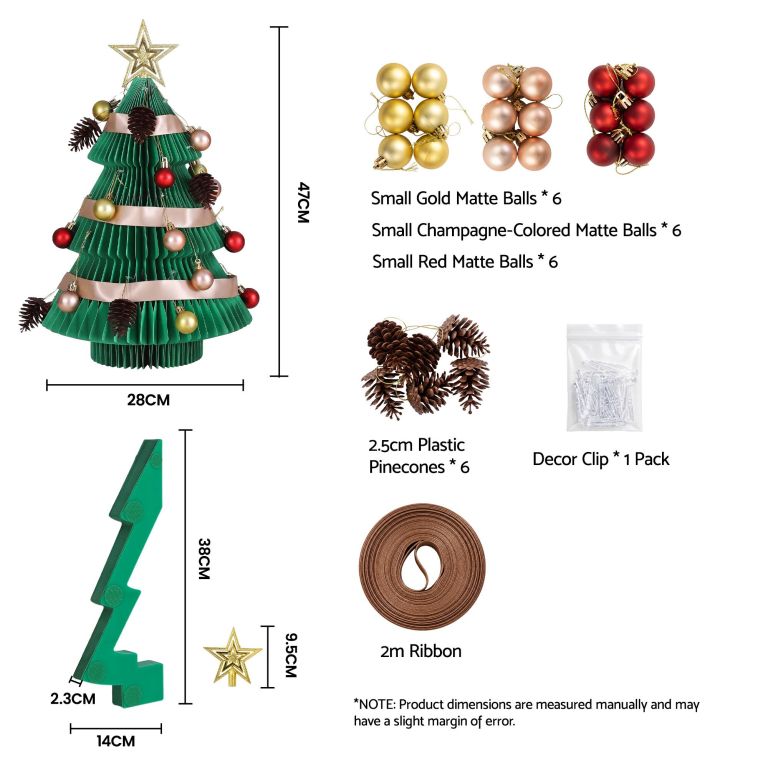 jingle jollys paper christmas tree 47cm w/ star topper xmas decor tabletop green diy ornament set jingle jollys paper christmas tree 47cm w/ star topper xmas decor tabletop green diy ornament set