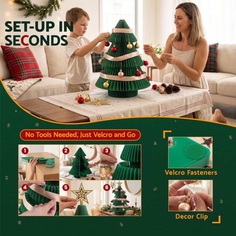jingle jollys paper christmas tree 47cm w/ star topper xmas decor tabletop green diy ornament set jingle jollys paper christmas tree 47cm w/ star topper xmas decor tabletop green diy ornament set