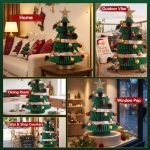 jingle jollys paper christmas tree 47cm w/ star topper xmas decor tabletop green diy ornament set jingle jollys paper christmas tree 47cm w/ star topper xmas decor tabletop green diy ornament set