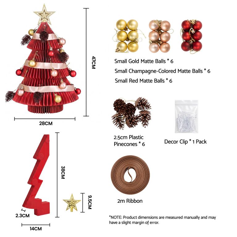 jingle jollys paper christmas tree 47cm w/ star topper xmas decoration tabletop red diy ornament set jingle jollys paper christmas tree 47cm w/ star topper xmas decoration tabletop red diy ornament set