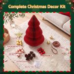 jingle jollys paper christmas tree 47cm w/ star topper xmas decoration tabletop red diy ornament set jingle jollys paper christmas tree 47cm w/ star topper xmas decoration tabletop red diy ornament set