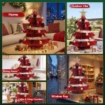 jingle jollys paper christmas tree 47cm w/ star topper xmas decoration tabletop red diy ornament set jingle jollys paper christmas tree 47cm w/ star topper xmas decoration tabletop red diy ornament set