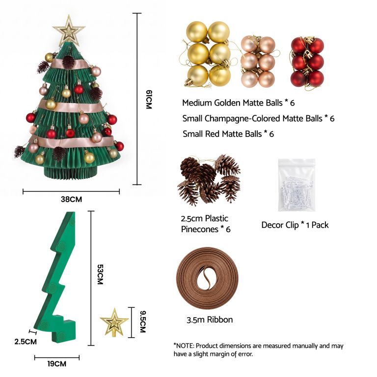 jingle jollys paper christmas tree 61 cm w/ star topper xmas decor tabletop green diy ornament set jingle jollys paper christmas tree 61 cm w/ star topper xmas decor tabletop green diy ornament set