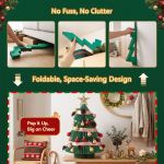 jingle jollys paper christmas tree 61 cm w/ star topper xmas decor tabletop green diy ornament set jingle jollys paper christmas tree 61 cm w/ star topper xmas decor tabletop green diy ornament set