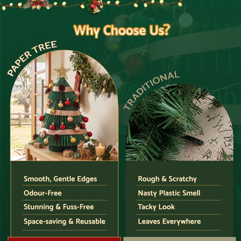 jingle jollys paper christmas tree 61 cm w/ star topper xmas decor tabletop green diy ornament set jingle jollys paper christmas tree 61 cm w/ star topper xmas decor tabletop green diy ornament set
