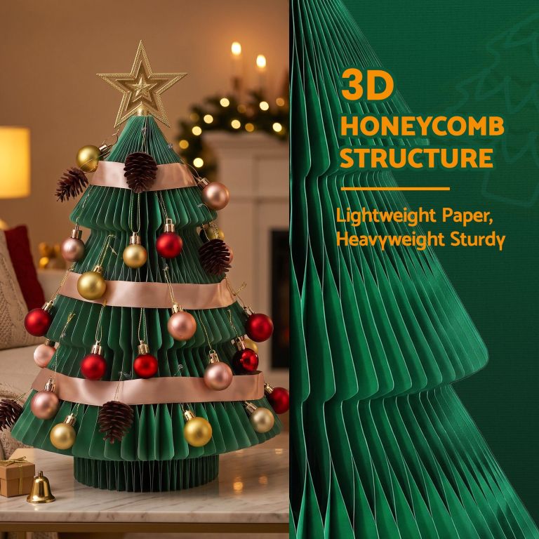 jingle jollys paper christmas tree 61 cm w/ star topper xmas decor tabletop green diy ornament set jingle jollys paper christmas tree 61 cm w/ star topper xmas decor tabletop green diy ornament set