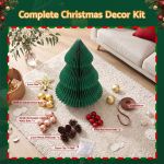 jingle jollys paper christmas tree 61 cm w/ star topper xmas decor tabletop green diy ornament set jingle jollys paper christmas tree 61 cm w/ star topper xmas decor tabletop green diy ornament set