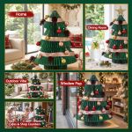 jingle jollys paper christmas tree 61 cm w/ star topper xmas decor tabletop green diy ornament set jingle jollys paper christmas tree 61 cm w/ star topper xmas decor tabletop green diy ornament set