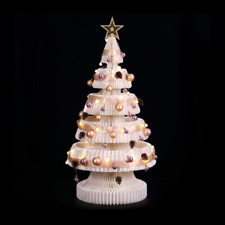 jingle jollys paper christmas tree 114cm w/ star topper leds xmas decorations kit home office white jingle jollys paper christmas tree 114cm w/ star topper leds xmas decorations kit home office white