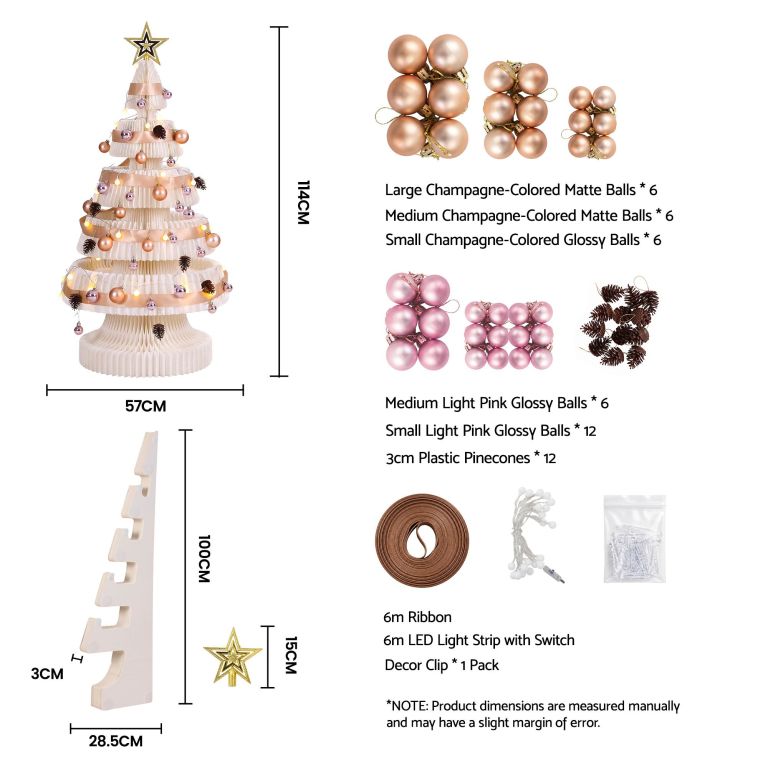 jingle jollys paper christmas tree 114cm w/ star topper leds xmas decorations kit home office white jingle jollys paper christmas tree 114cm w/ star topper leds xmas decorations kit home office white