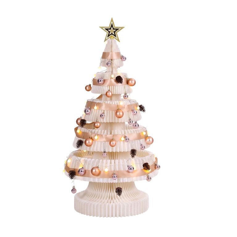 jingle jollys paper christmas tree 114cm w/ star topper leds xmas decorations kit home office white jingle jollys paper christmas tree 114cm w/ star topper leds xmas decorations kit home office white