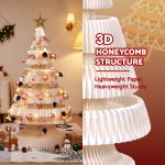jingle jollys paper christmas tree 114cm w/ star topper leds xmas decorations kit home office white jingle jollys paper christmas tree 114cm w/ star topper leds xmas decorations kit home office white