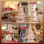jingle jollys paper christmas tree 114cm w/ star topper leds xmas decorations kit home office white jingle jollys paper christmas tree 114cm w/ star topper leds xmas decorations kit home office white