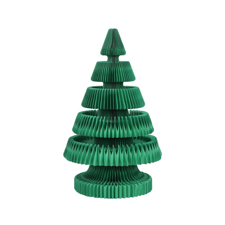 jingle jollys paper christmas tree 87cm w/ star topper leds xmas decorations kit home office green