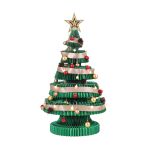 jingle jollys paper christmas tree 87cm w/ star topper leds xmas decorations kit home office green