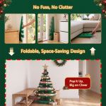 jingle jollys paper christmas tree 87cm w/ star topper leds xmas decorations kit home office green