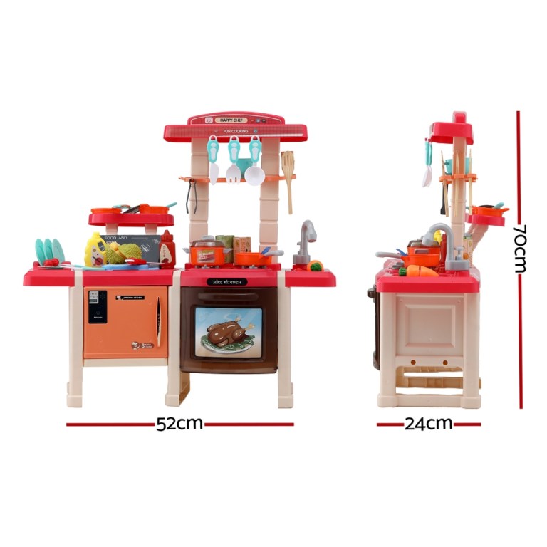 keezi kids kitchen pretend play set cooking sound steam light function