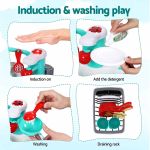 keezi 2 piece kids pretend kitchen and washing playset sink toys