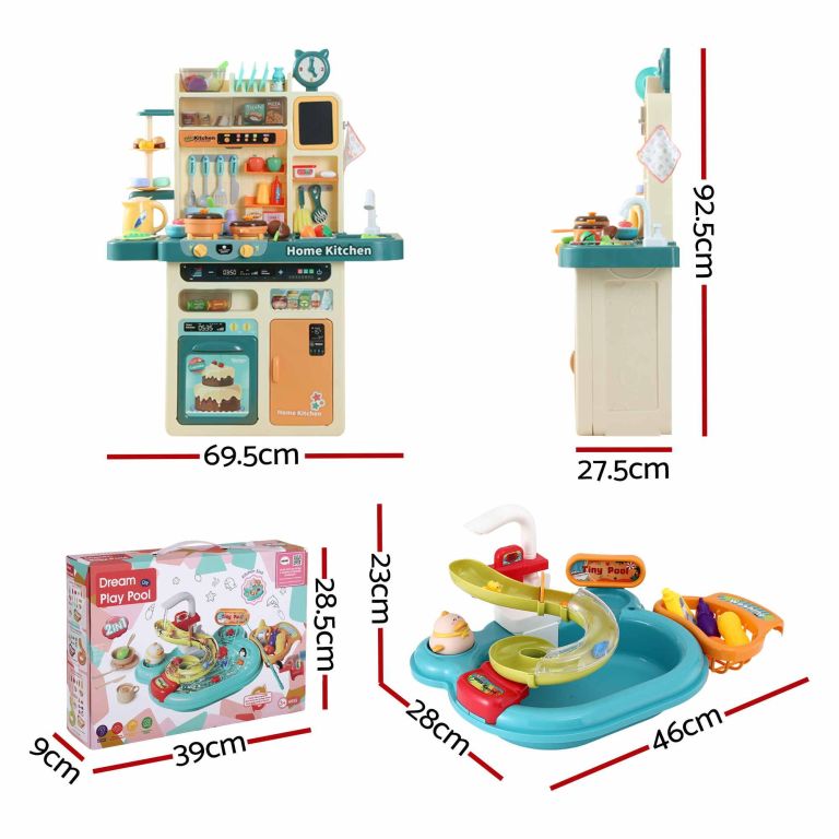 keezi 2 piece kids pretend kitchen playset water toys fishing game food play keezi 2 piece kids pretend kitchen playset water toys fishing game food play
