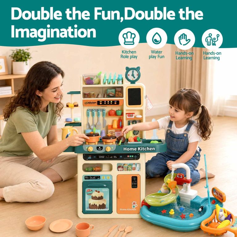 keezi 2 piece kids pretend kitchen playset water toys fishing game food play keezi 2 piece kids pretend kitchen playset water toys fishing game food play