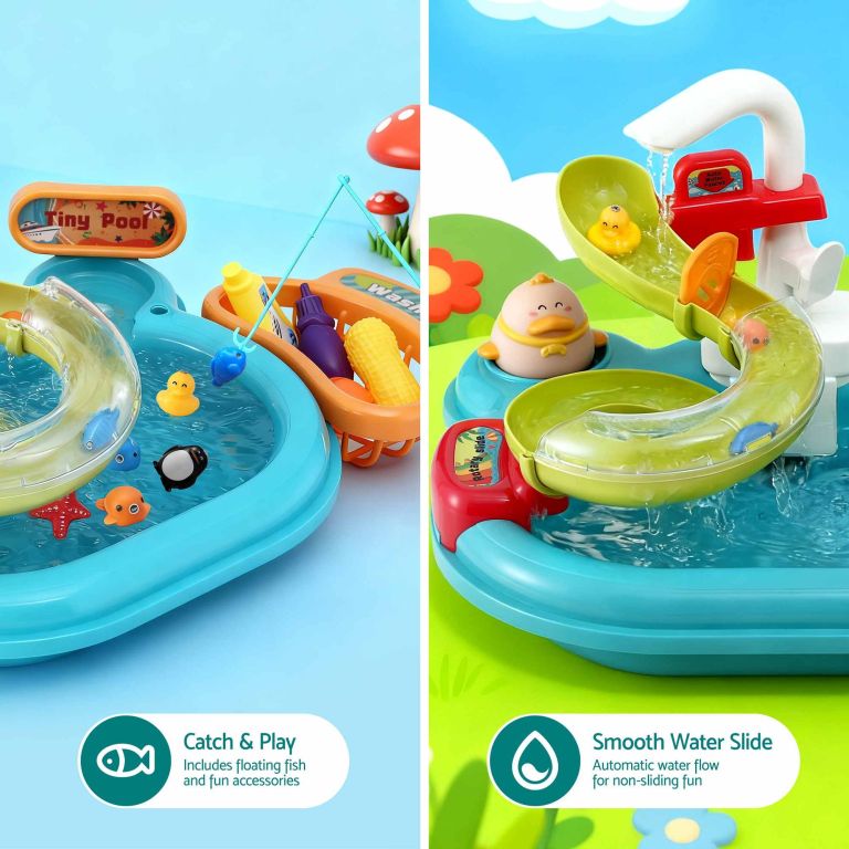 keezi 2 piece kids pretend kitchen playset water toys fishing game food play keezi 2 piece kids pretend kitchen playset water toys fishing game food play